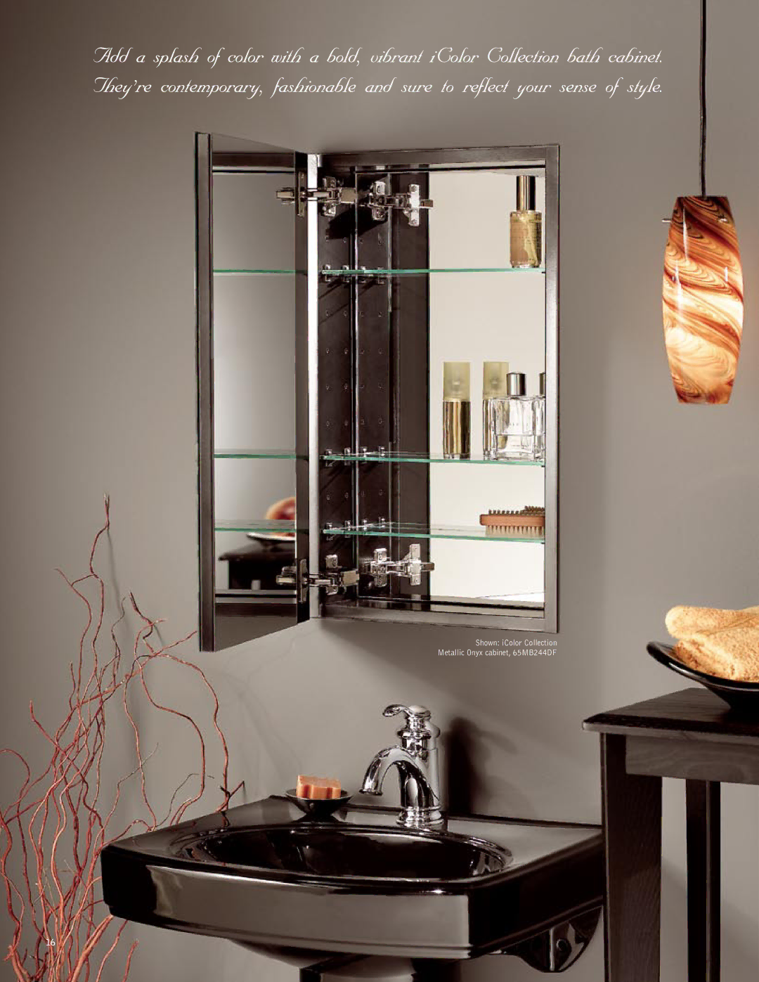 Broan Premier manual Shown iColor Collection Metallic Onyx cabinet, 65MB244DF 