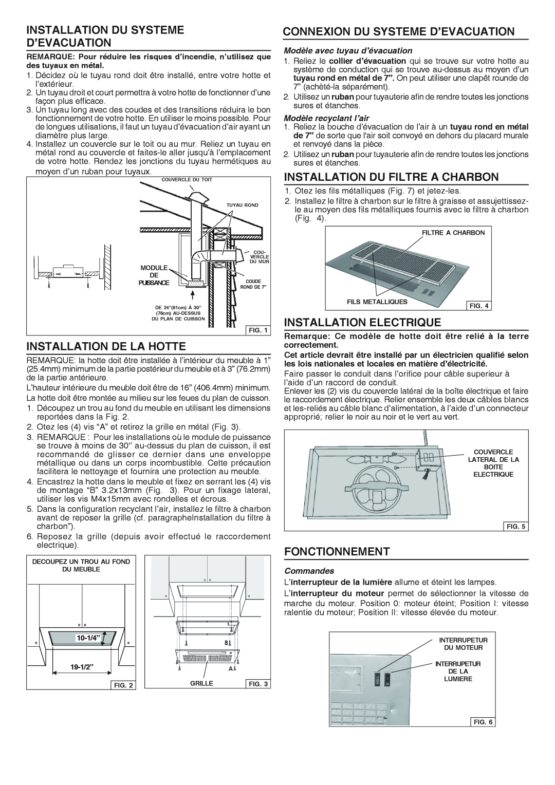 Broan RHVBB20SM manual Installation Du Systeme D’Evacuation, Installation De La Hotte, Connexion Du Systeme D’Evacuation 