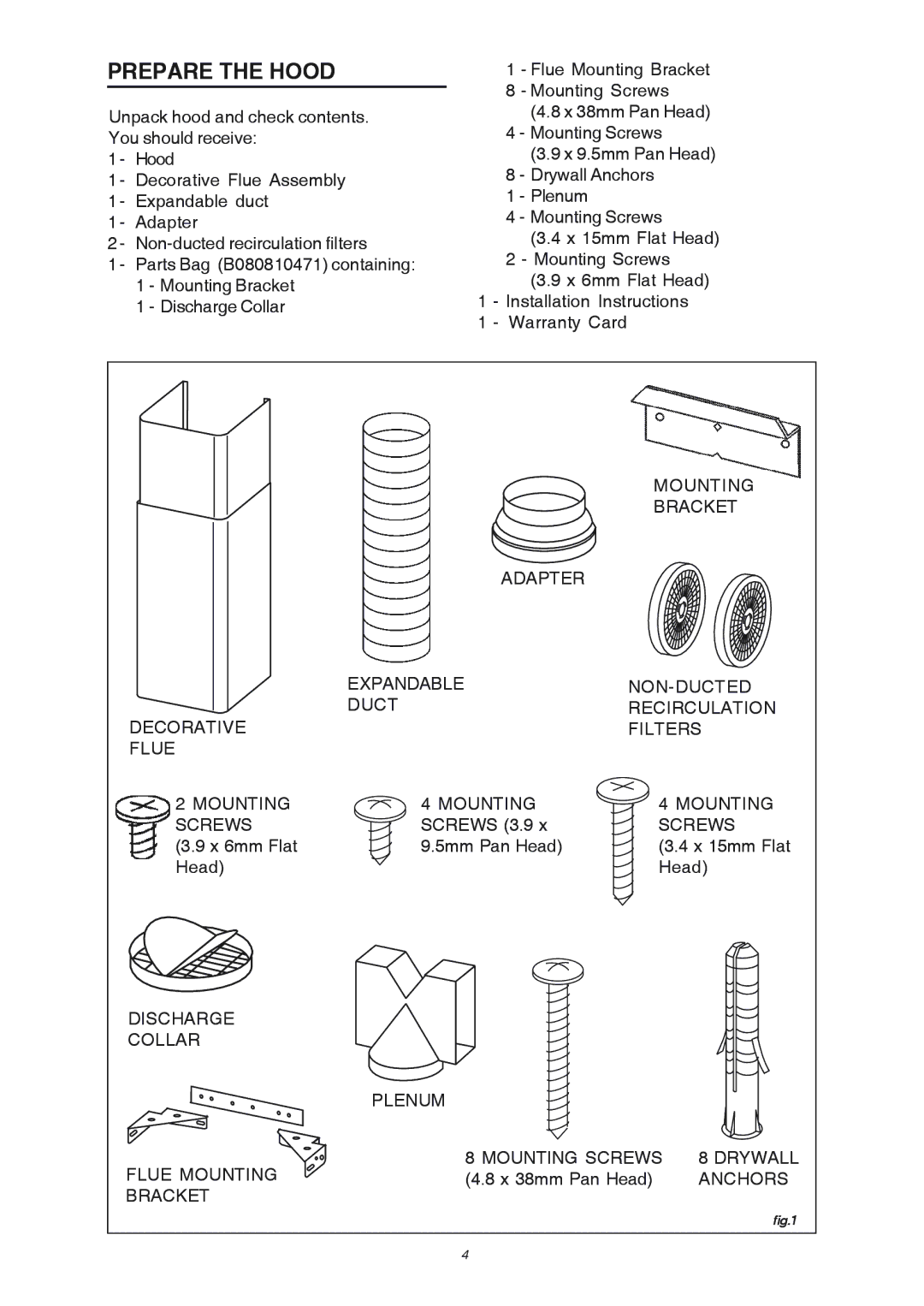 Broan RM503004 manual Prepare the Hood 