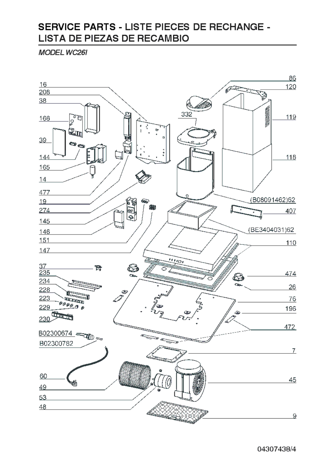 Broan WC26I manual 04307438/4 