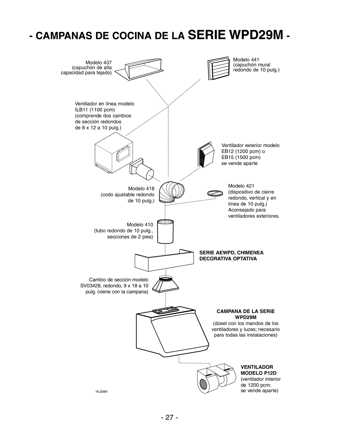 Broan installation instructions Campanas DE Cocina DE LA Serie WPD29M 