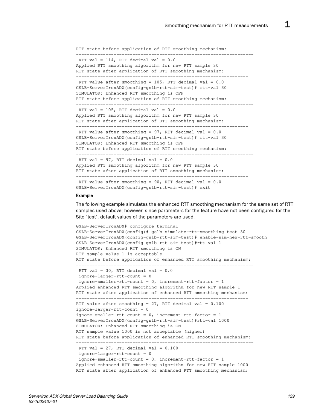 Brocade Communications Systems 12.4.00 manual Smoothing mechanism for RTT measurements 