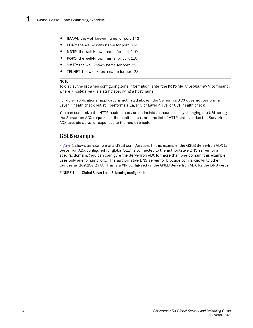 Brocade Communications Systems 12.4.00 manual Gslb example, Global Server Load Balancing configuration 