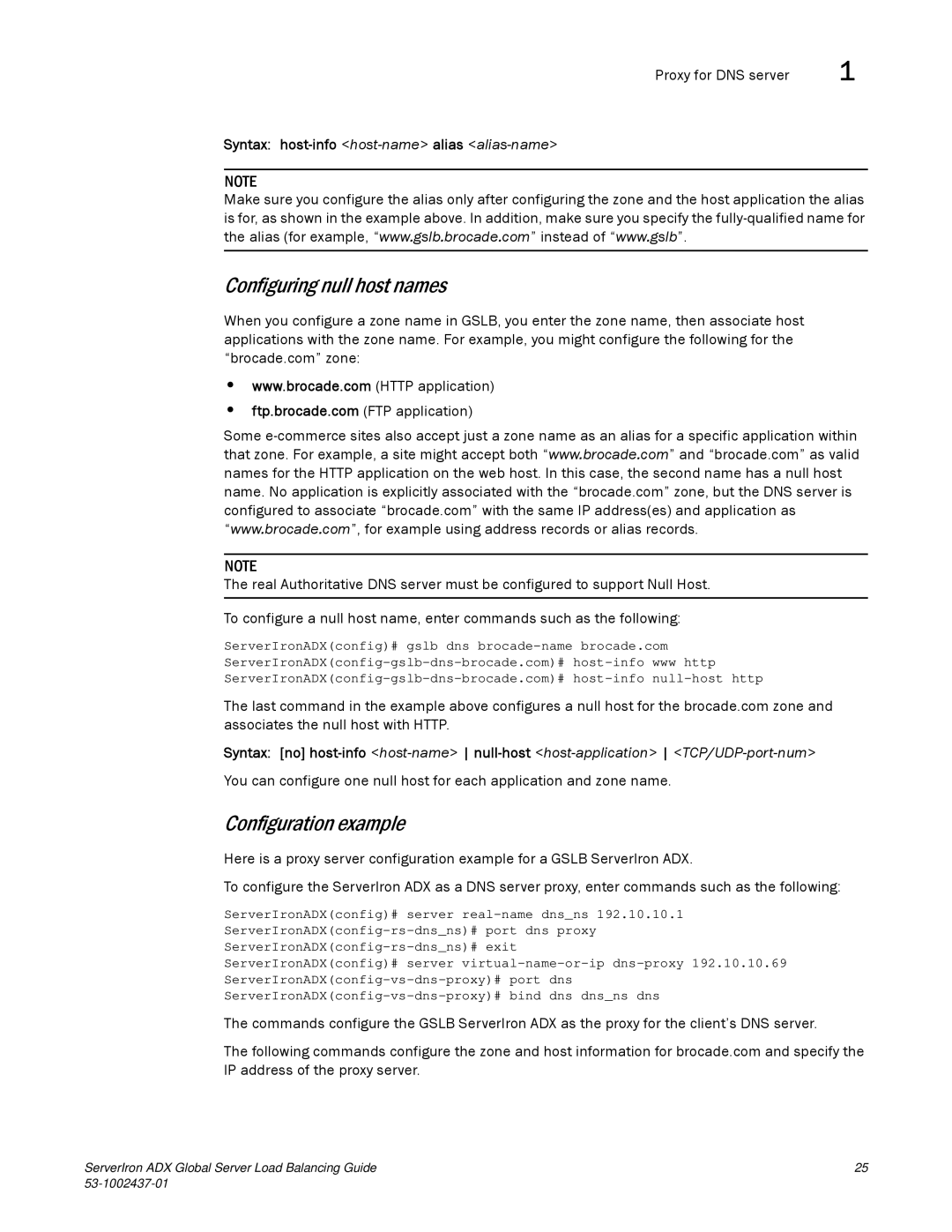 Brocade Communications Systems 12.4.00 manual Configuring null host names, Configuration example 