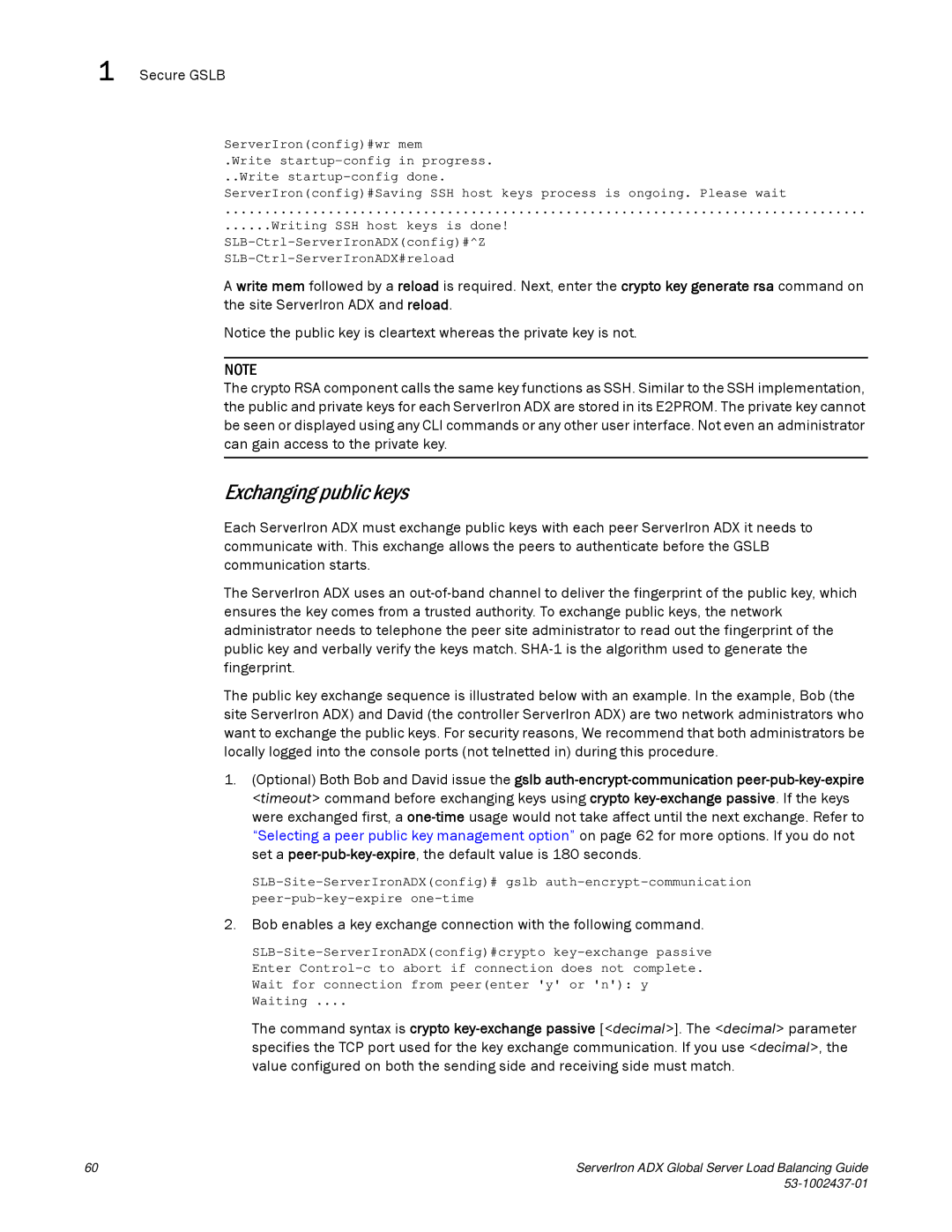 Brocade Communications Systems 12.4.00 manual Exchanging public keys 