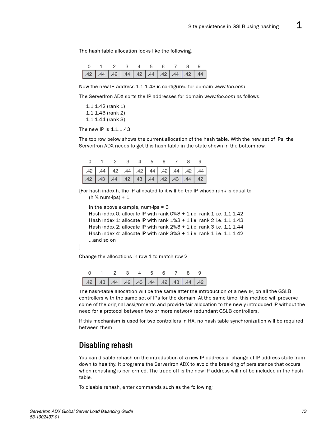 Brocade Communications Systems 12.4.00 manual Disabling rehash 