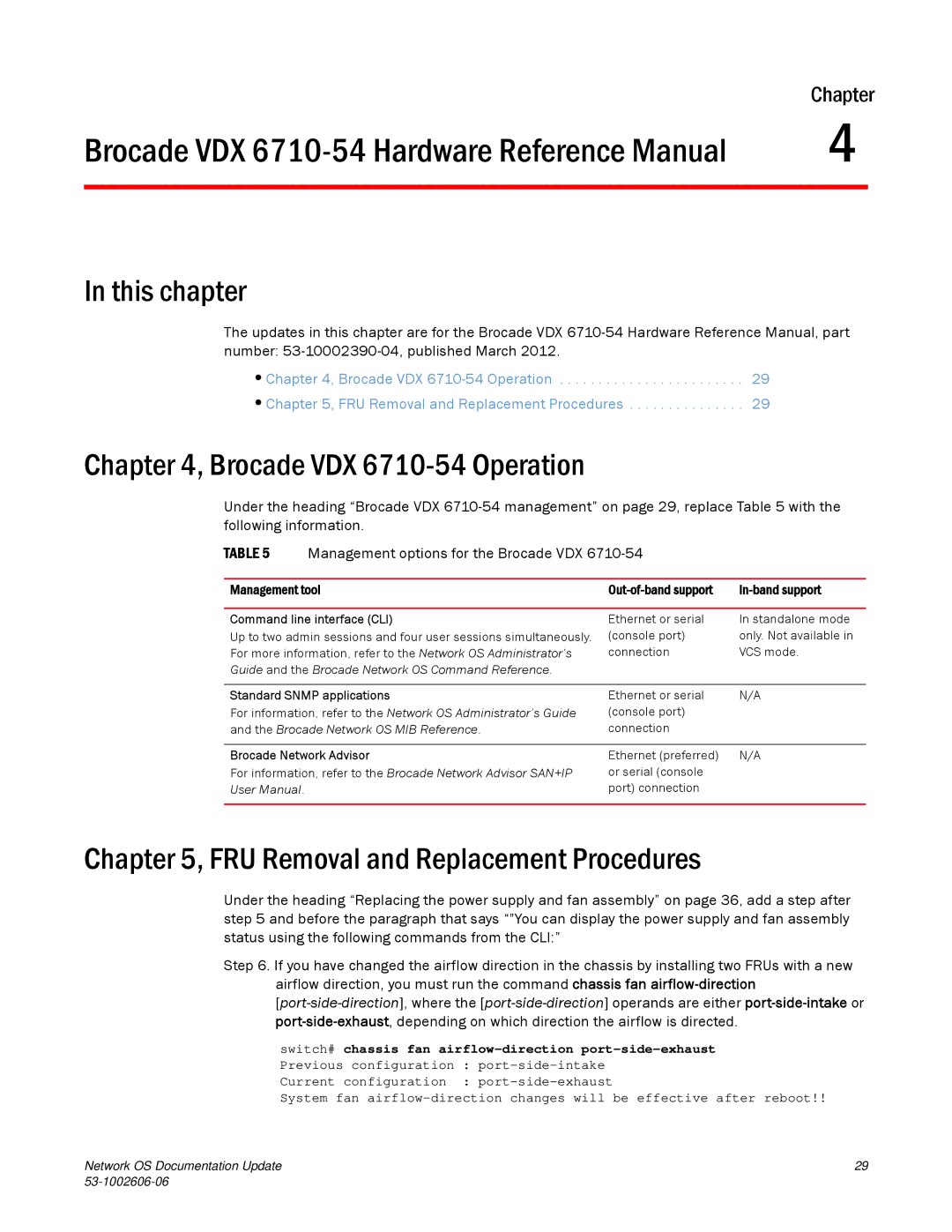 Brocade Communications Systems 2.1 manual Brocade VDX 6710-54 Hardware Reference Manual, Brocade VDX 6710-54 Operation 