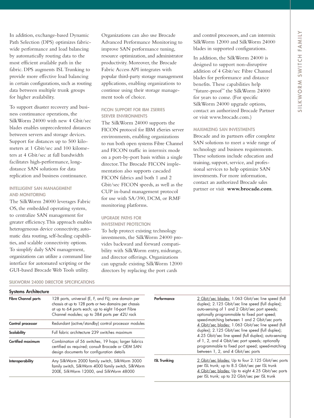 Brocade Communications Systems 24000 manual Systems Architecture 