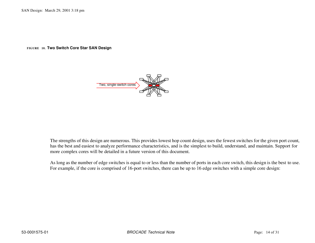 Brocade Communications Systems 53-0001575-01 manual Two Switch Core Star SAN Design 