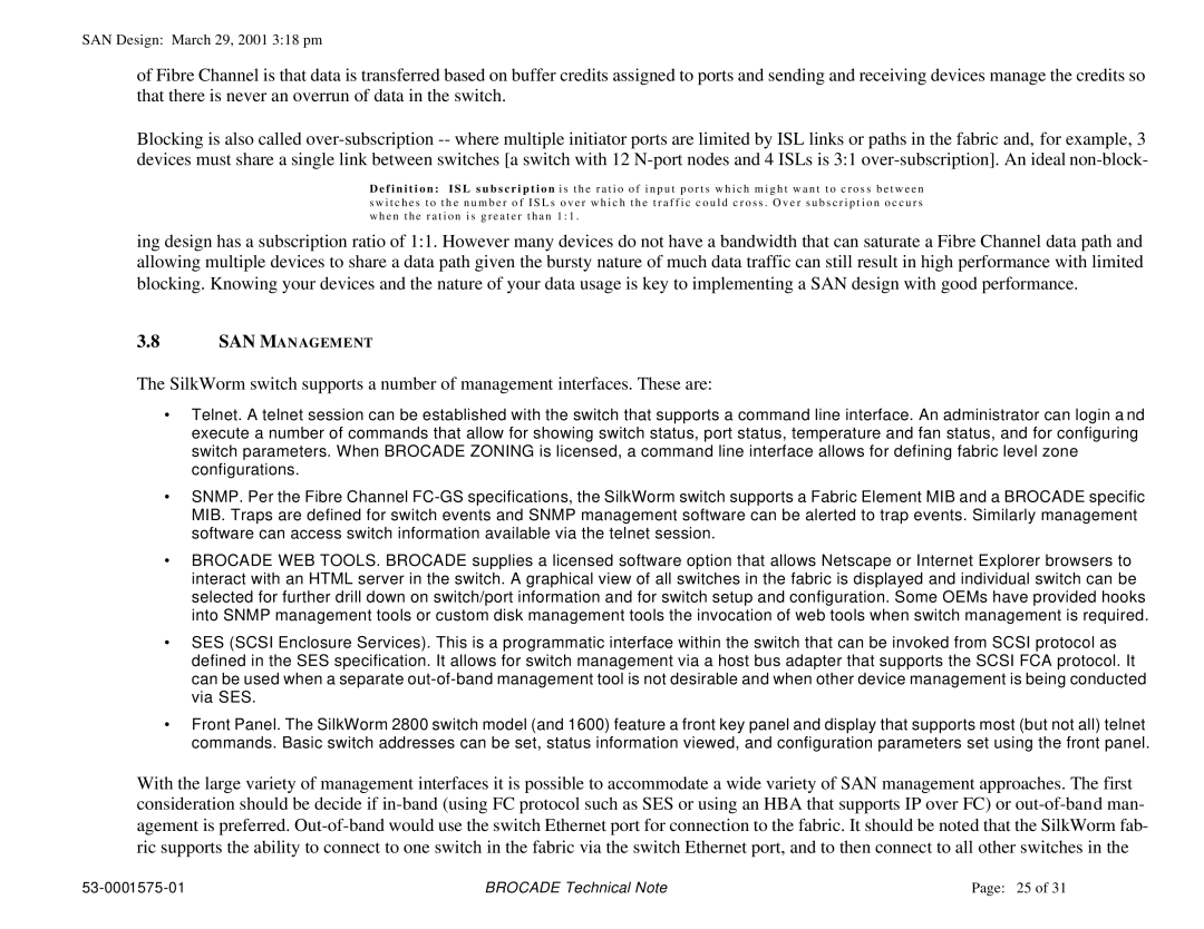 Brocade Communications Systems 53-0001575-01 manual SAN MAN Agement 