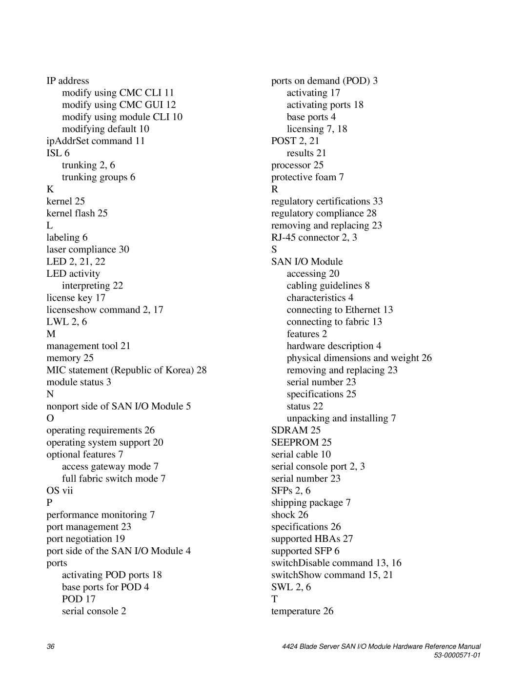 Brocade Communications Systems 53-1000571-01 manual Blade Server SAN I/O Module Hardware Reference Manual 