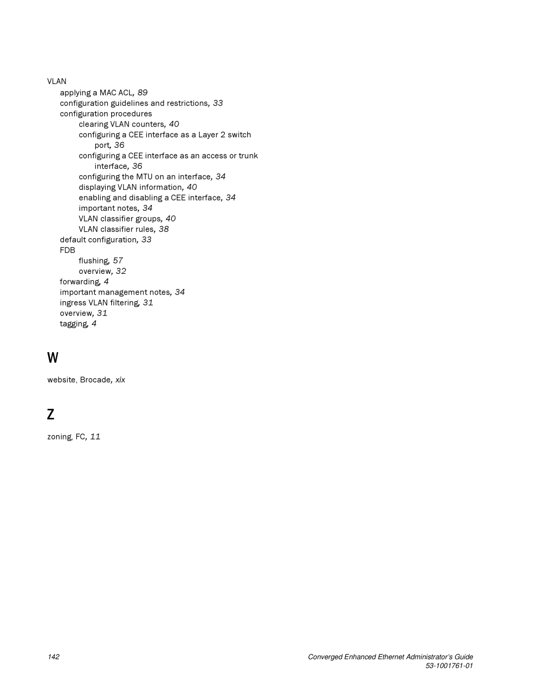 Brocade Communications Systems 53-1001761-01 manual Vlan 