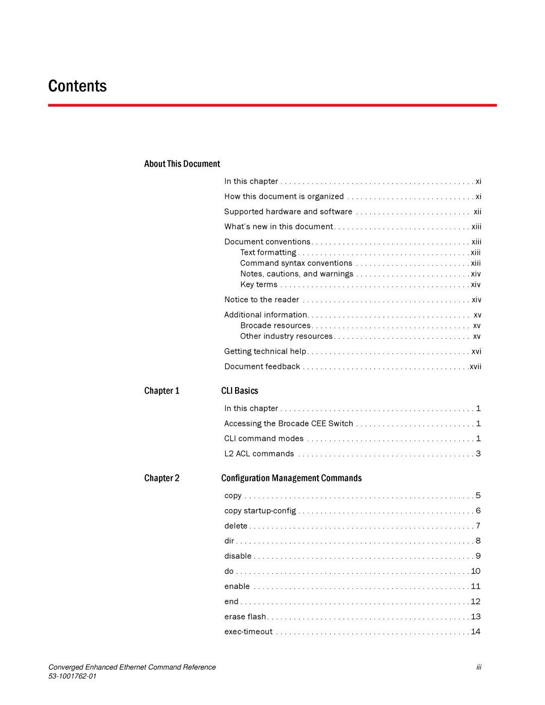 Brocade Communications Systems 53-1001762-01 manual Contents 