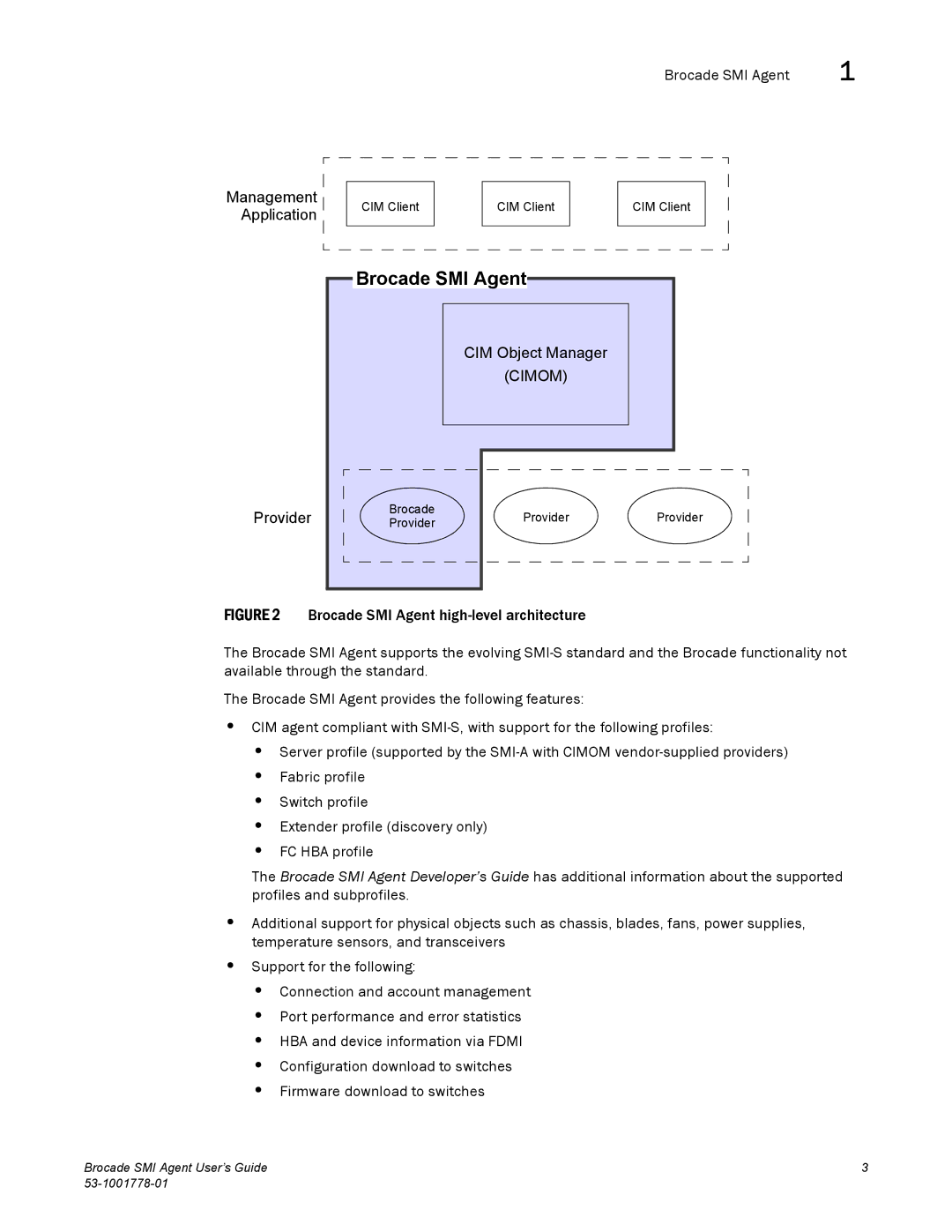 Brocade Communications Systems 53-1001778-01 manual Brocade SMI Agent 