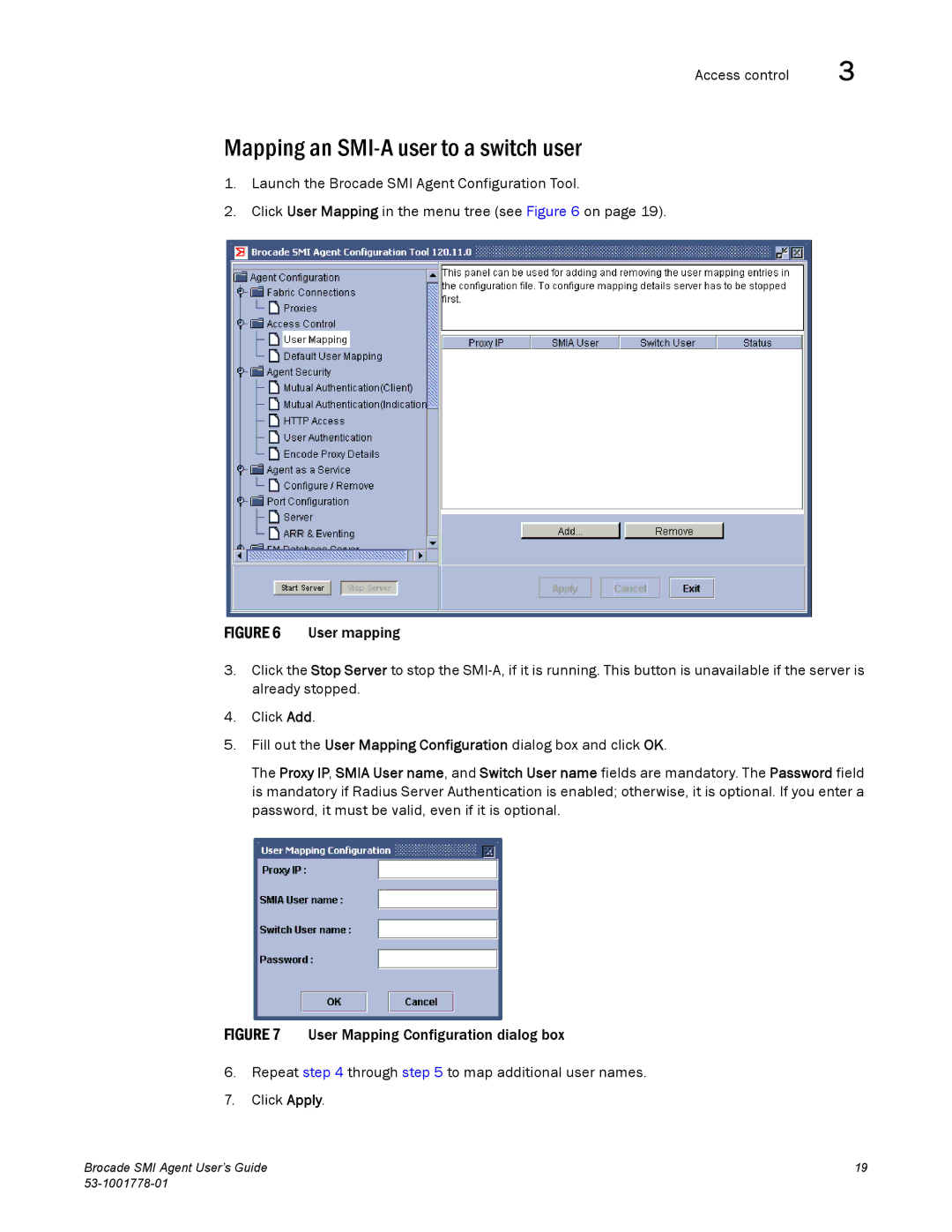 Brocade Communications Systems 53-1001778-01 manual Mapping an SMI-A user to a switch user 