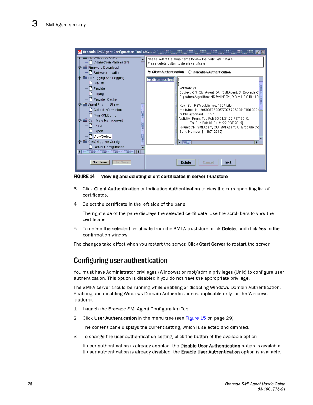 Brocade Communications Systems 53-1001778-01 manual Configuring user authentication 