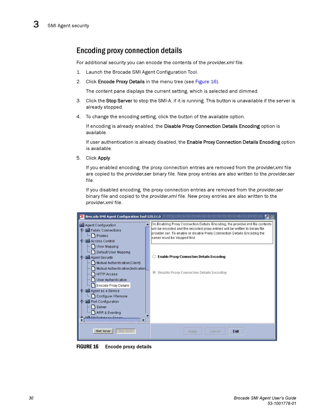 Brocade Communications Systems 53-1001778-01 manual Encoding proxy connection details, Encode proxy details 