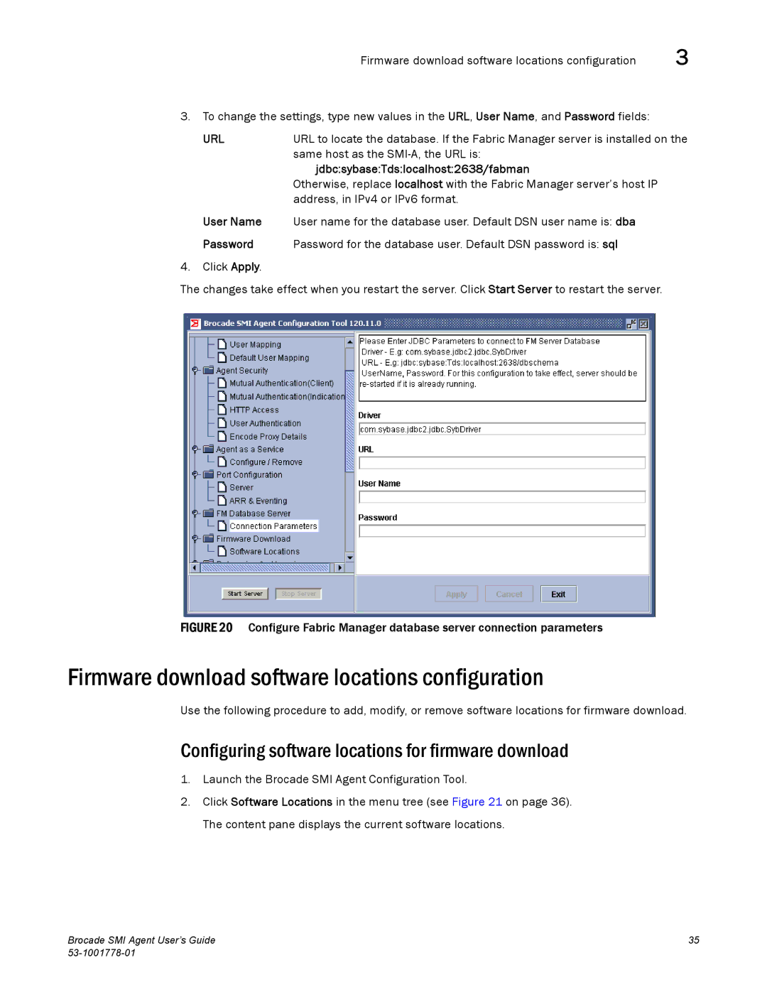 Brocade Communications Systems 53-1001778-01 manual Firmware download software locations configuration 