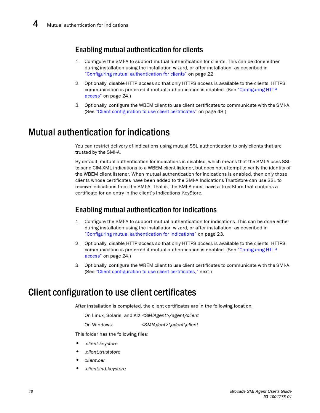 Brocade Communications Systems 53-1001778-01 manual Mutual authentication for indications 