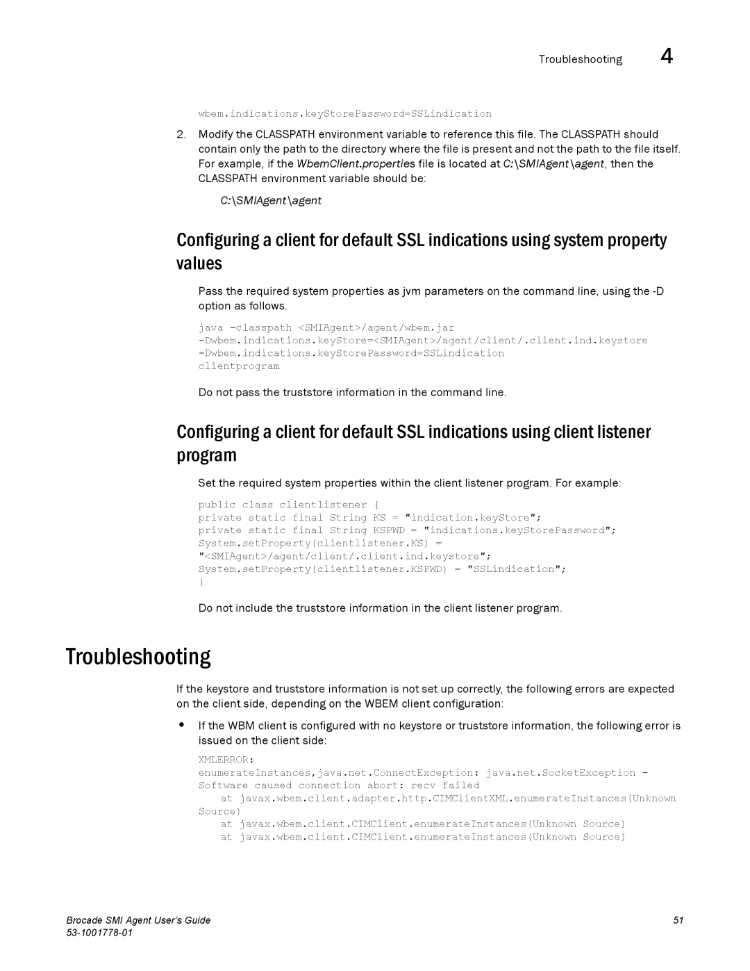 Brocade Communications Systems 53-1001778-01 manual Troubleshooting, Xmlerror 