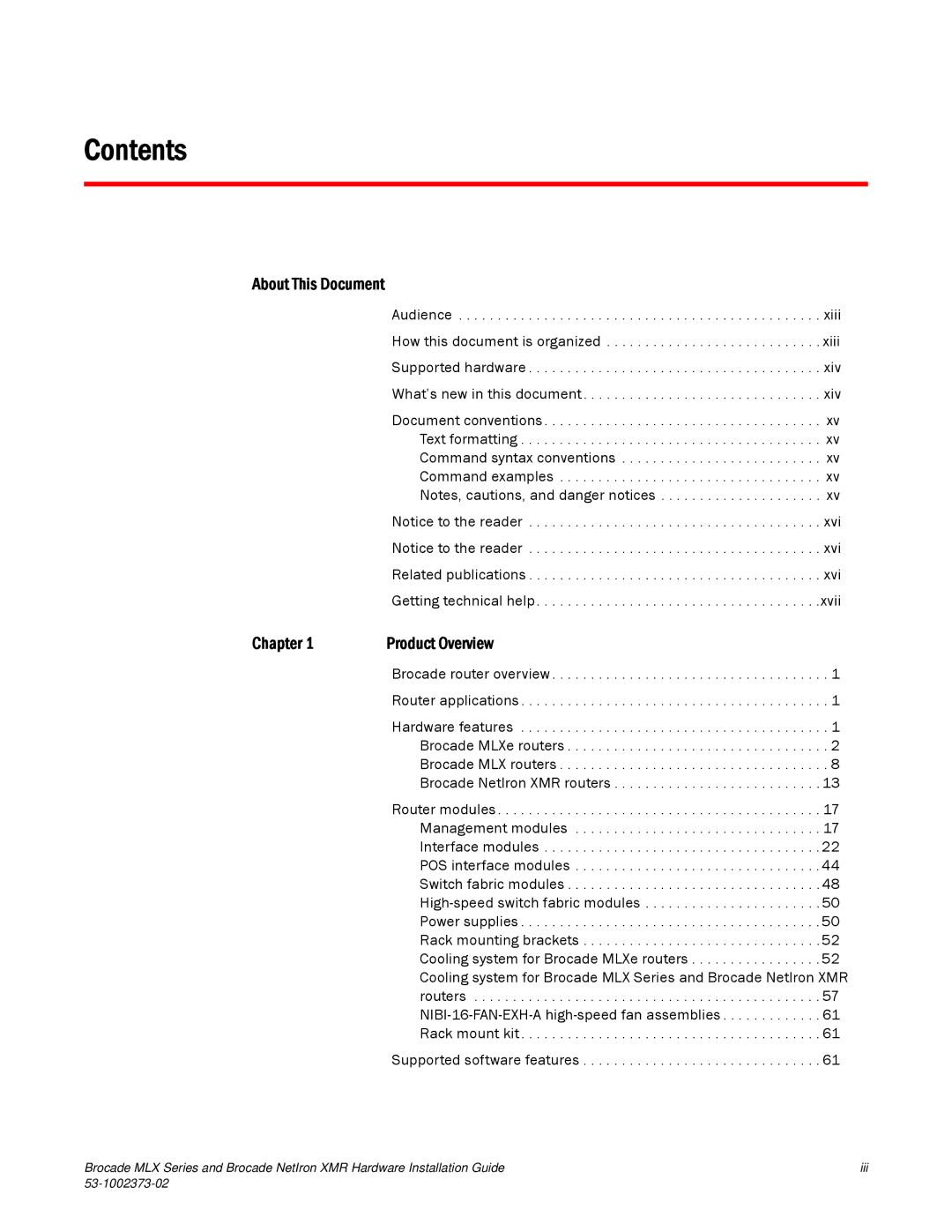 Brocade Communications Systems 53-1002373-02 manual Contents 