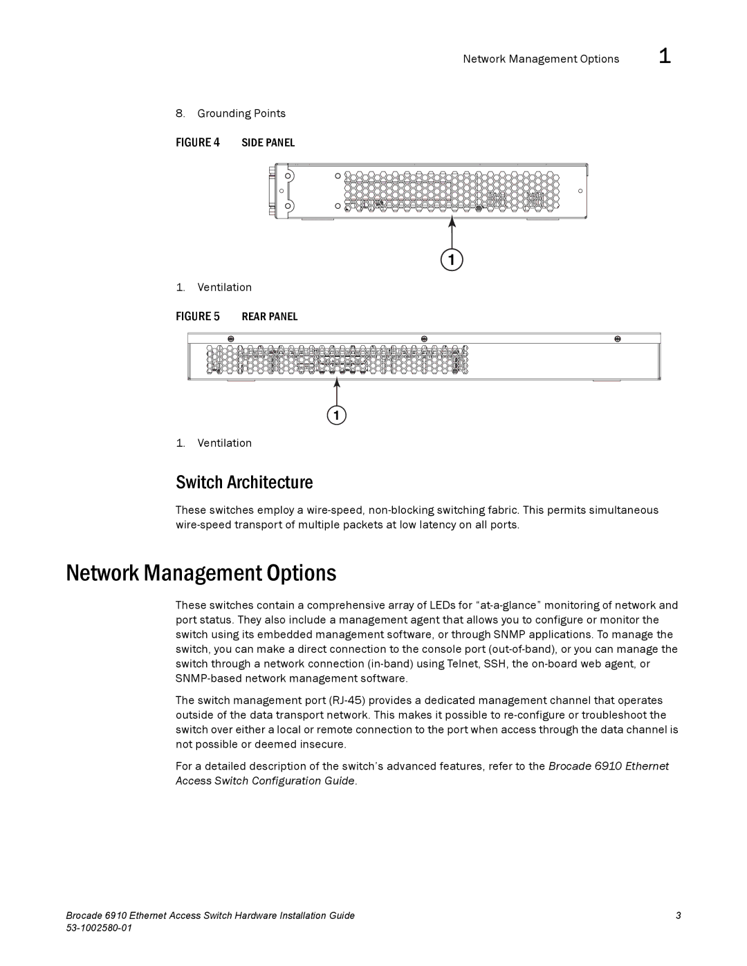 Brocade Communications Systems 53-1002580-01 manual Network Management Options, Switch Architecture 