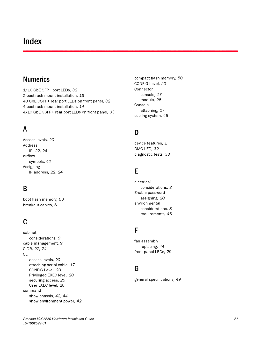 Brocade Communications Systems 53-1002599-01 manual Index, Numerics 