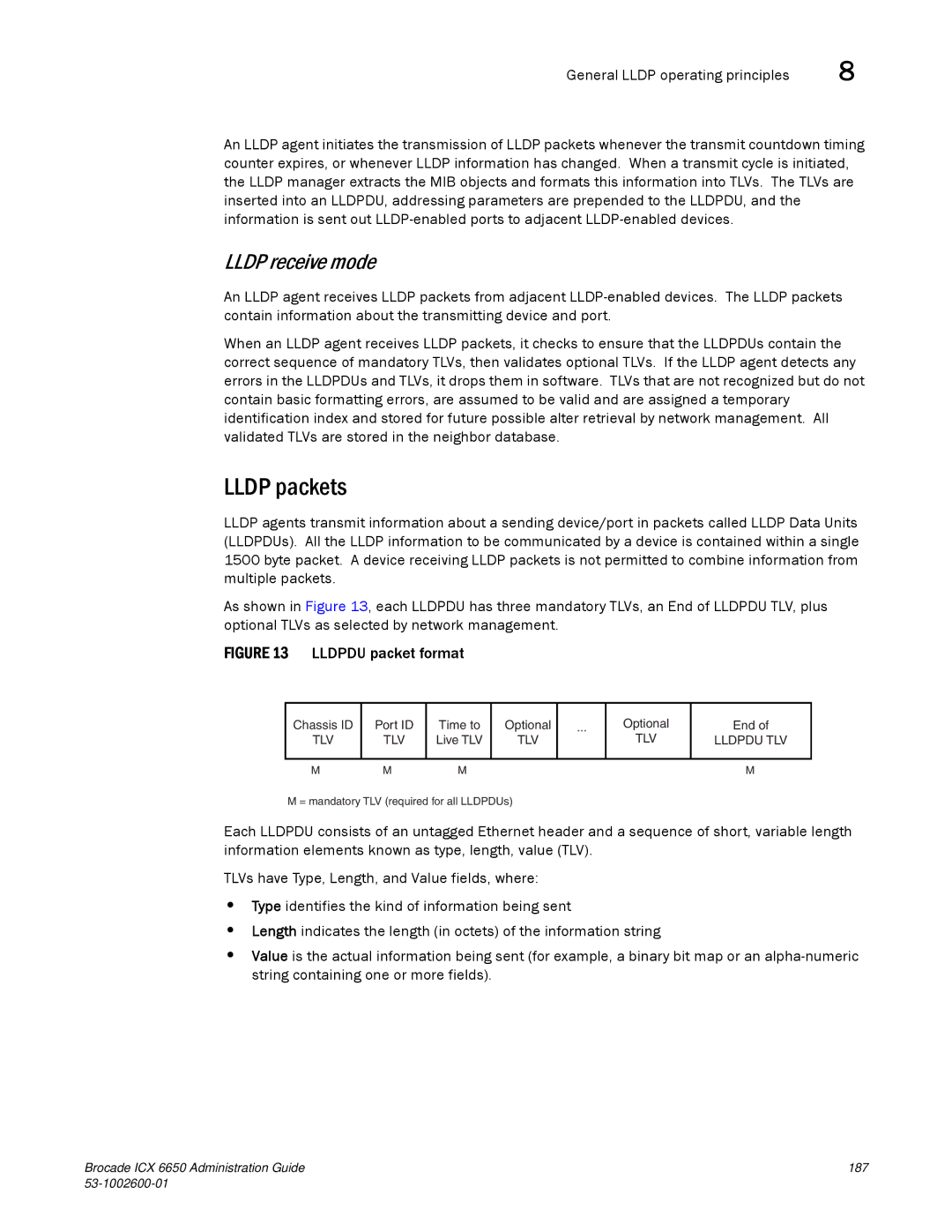 Brocade Communications Systems 6650 manual Lldp packets, Lldp receive mode 