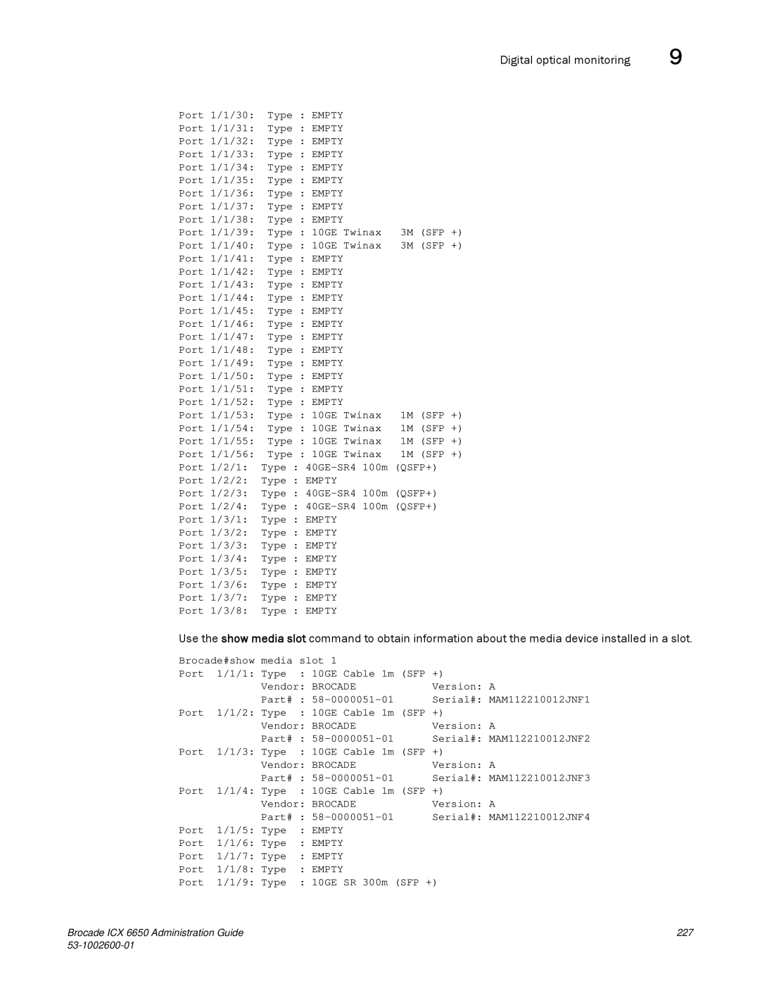 Brocade Communications Systems 6650 manual Empty 