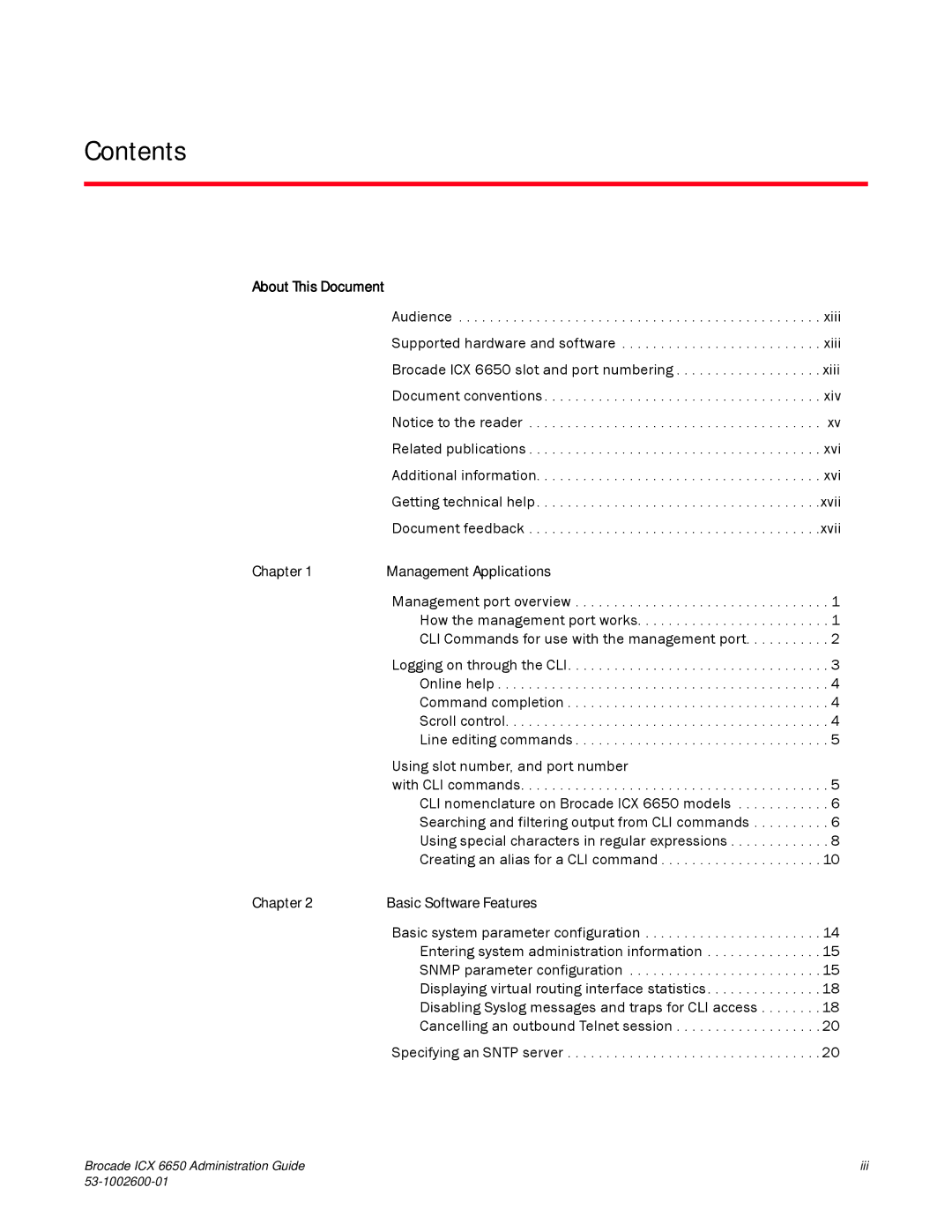 Brocade Communications Systems 6650 manual Contents 