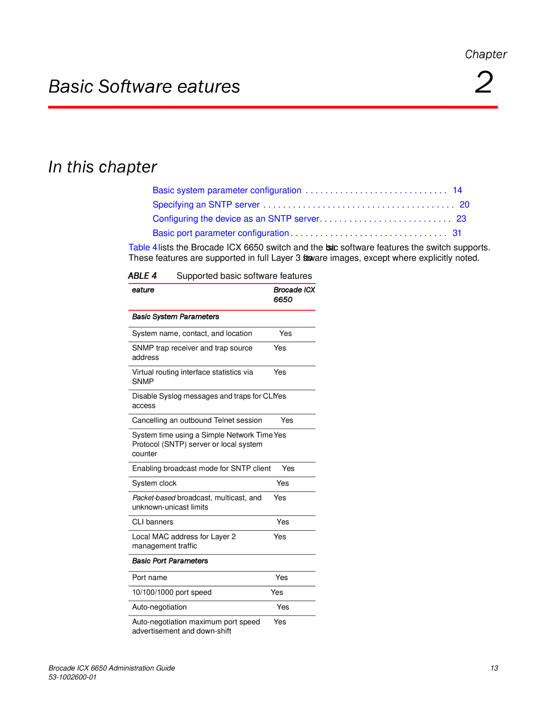 Brocade Communications Systems 6650 manual Basic System Parameters, Basic Port Parameters 