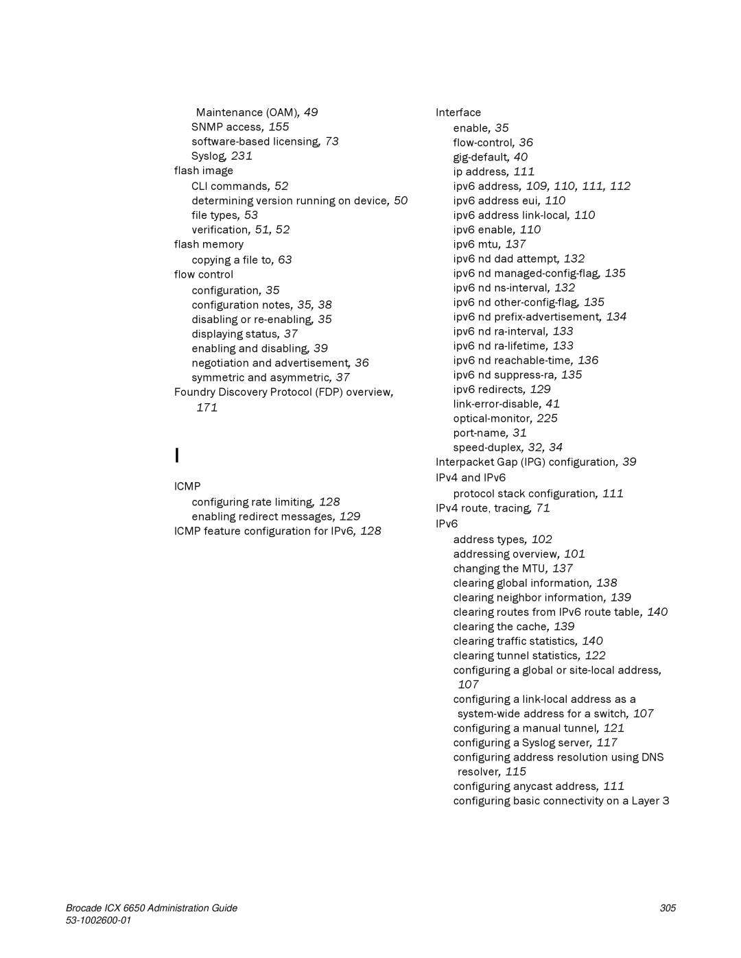 Brocade Communications Systems 6650 manual Icmp 