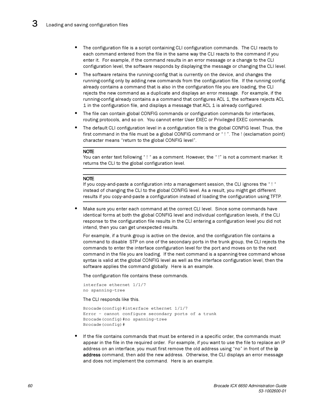 Brocade Communications Systems 6650 manual CLI responds like this 