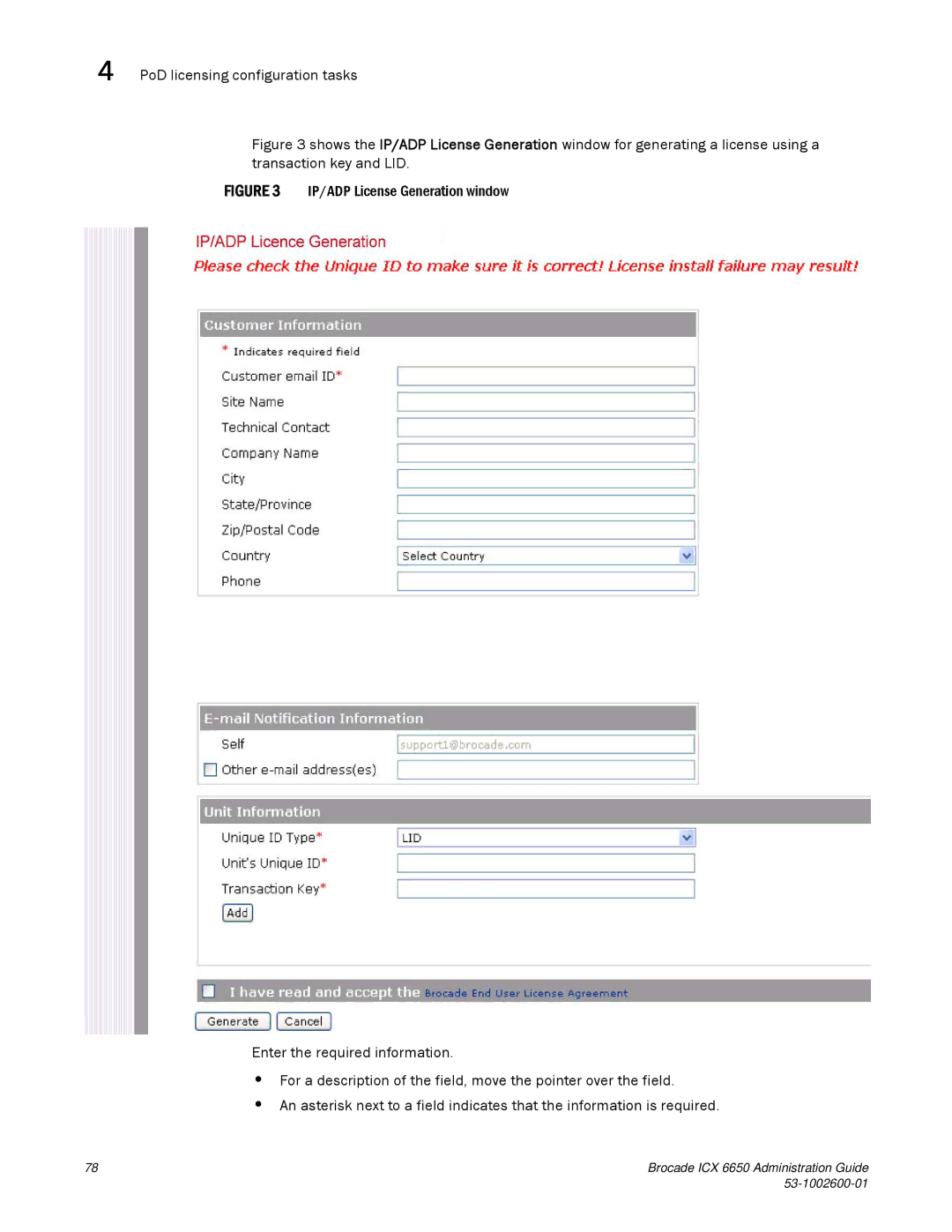 Brocade Communications Systems 6650 manual PoD licensing configuration tasks 