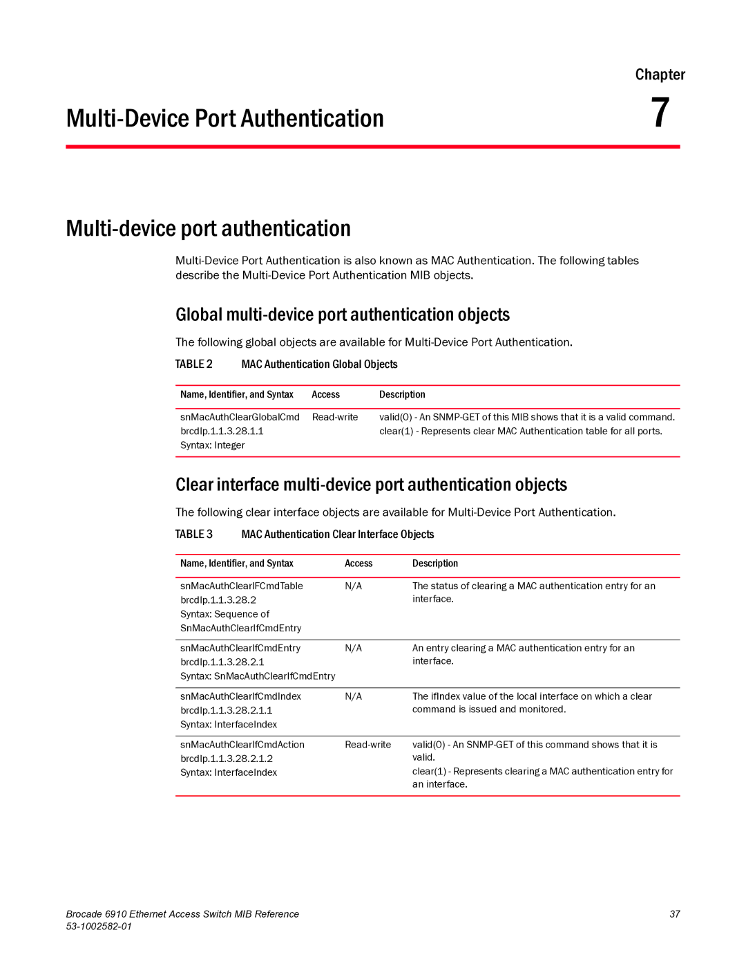 Brocade Communications Systems 6910 manual Multi-Device Port Authentication, Multi-device port authentication 