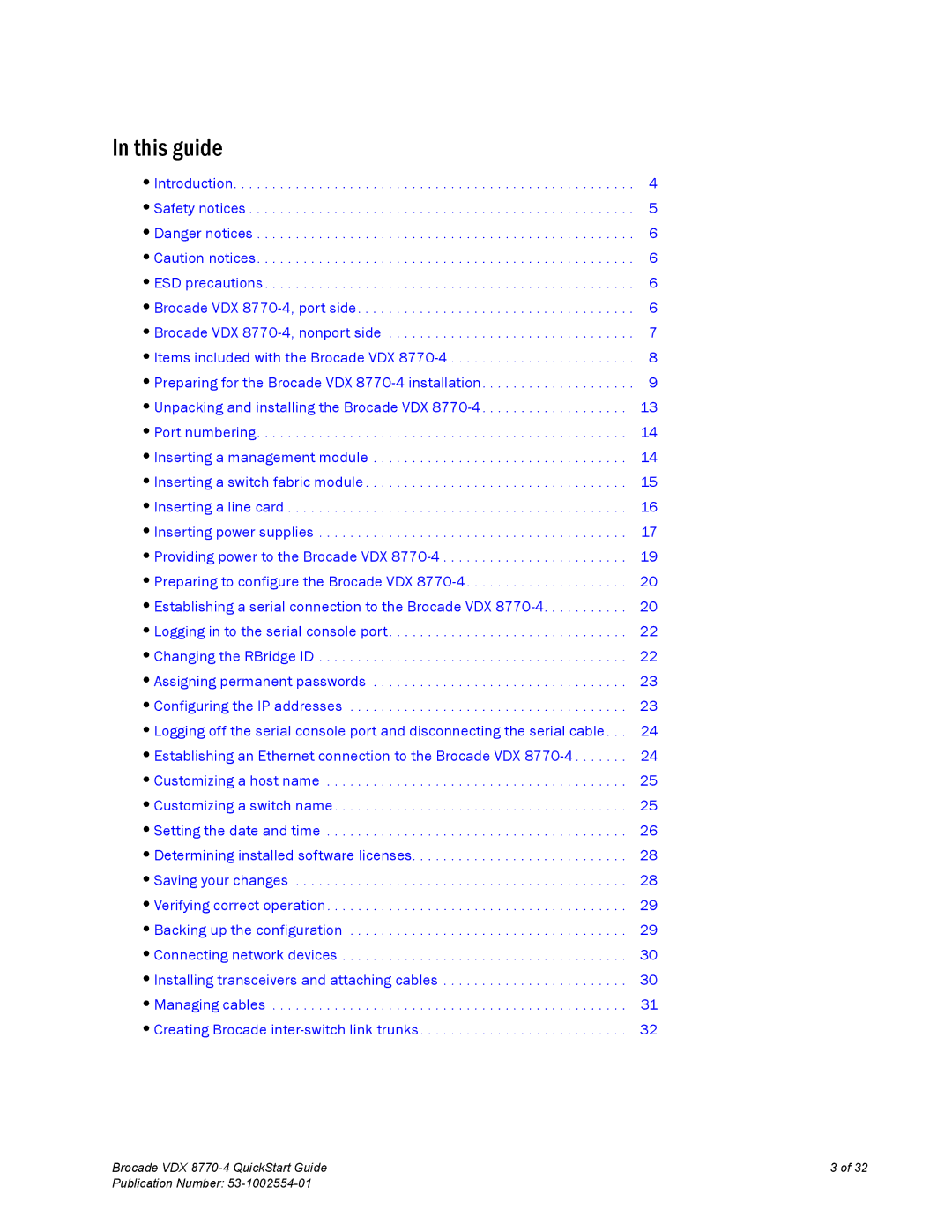 Brocade Communications Systems 8770-4 quick start This guide 