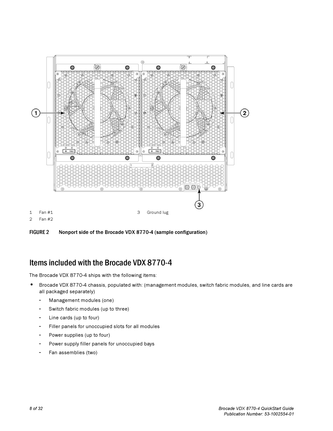 Brocade Communications Systems 8770-4 quick start Items included with the Brocade VDX 