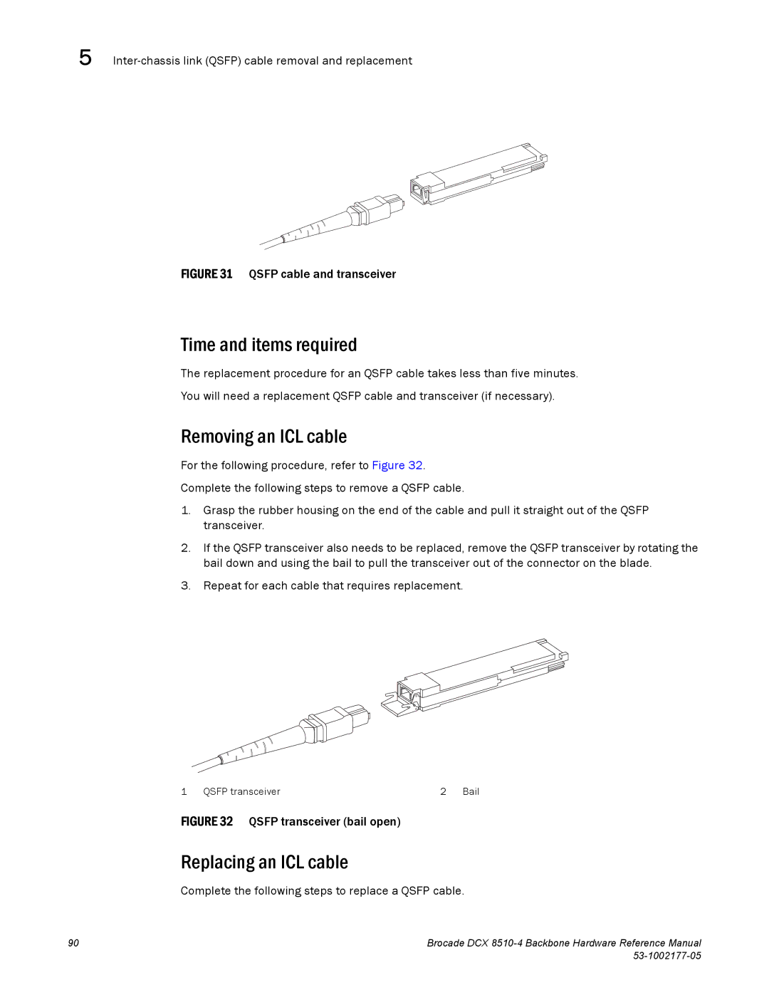 Brocade Communications Systems DCX 8510-4 manual Removing an ICL cable, Replacing an ICL cable 