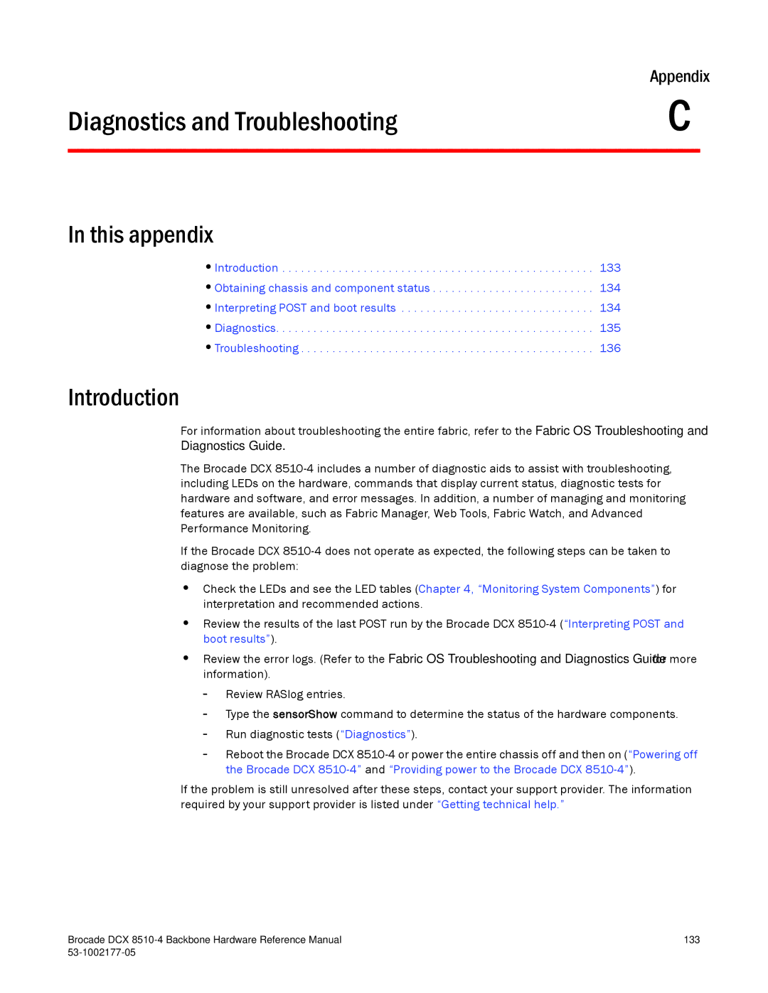 Brocade Communications Systems DCX 8510-4 manual Diagnostics and Troubleshooting 