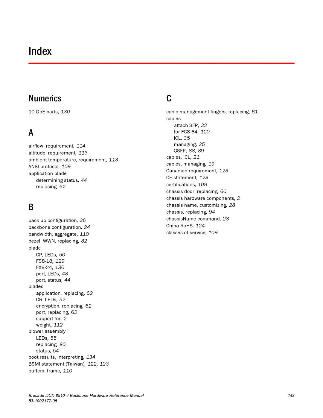 Brocade Communications Systems DCX 8510-4 manual Index 