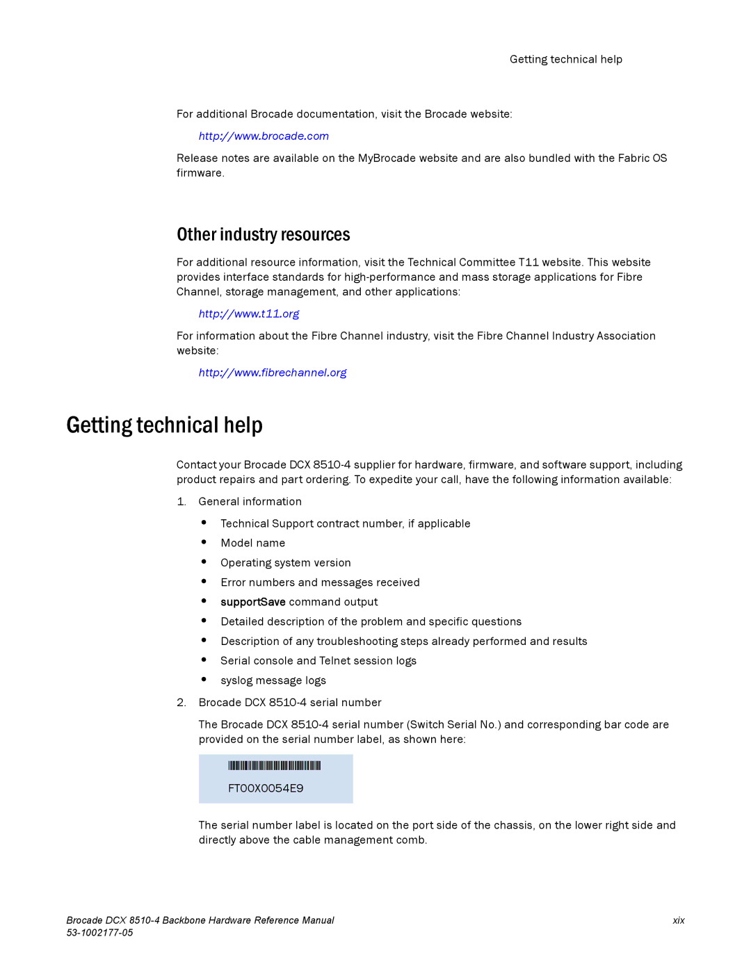 Brocade Communications Systems DCX 8510-4 manual Getting technical help, Other industry resources 