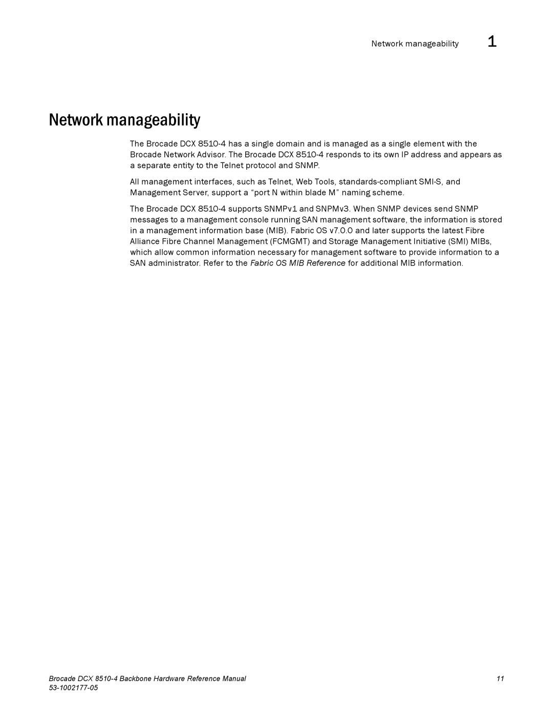 Brocade Communications Systems DCX 8510-4 manual Network manageability 