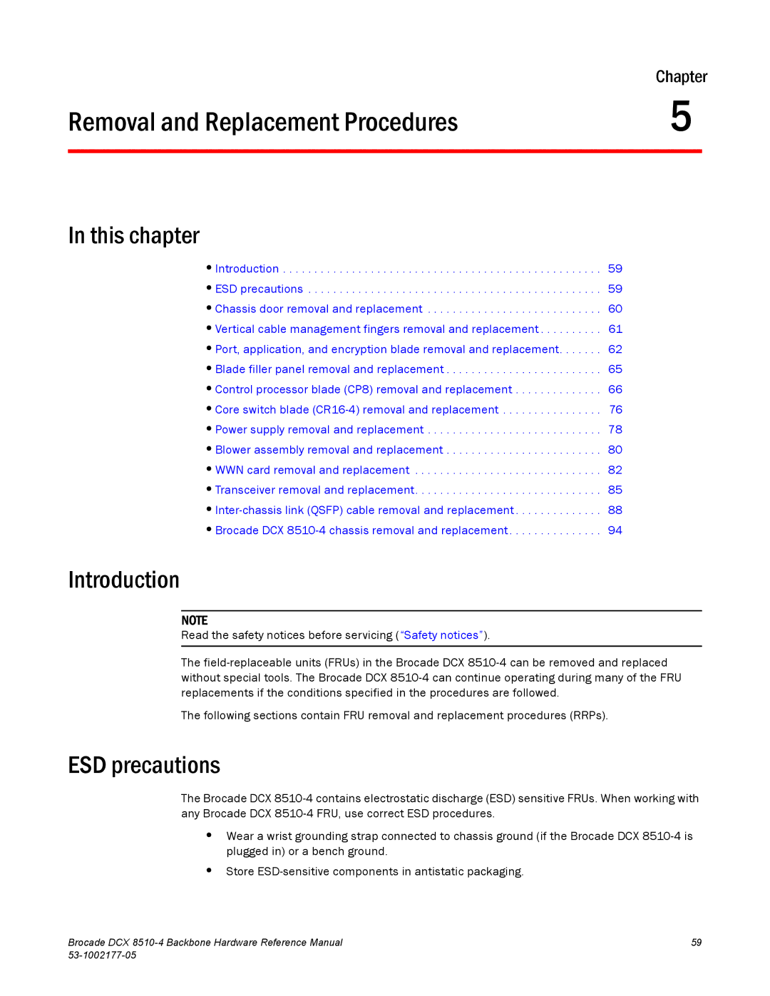 Brocade Communications Systems DCX 8510-4 manual Introduction, ESD precautions 