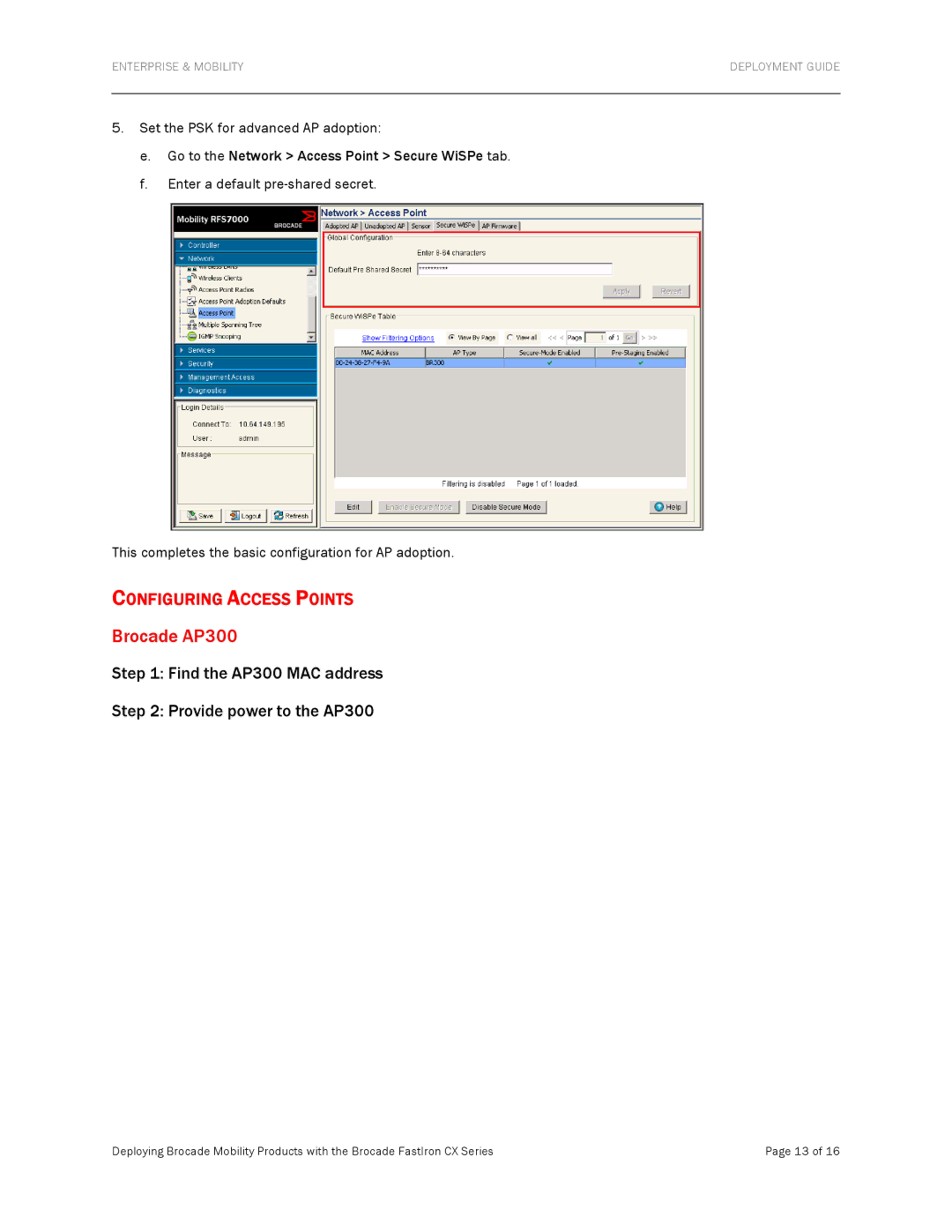 Brocade Communications Systems FCX624S-HPOE manual Configuring Access Points 