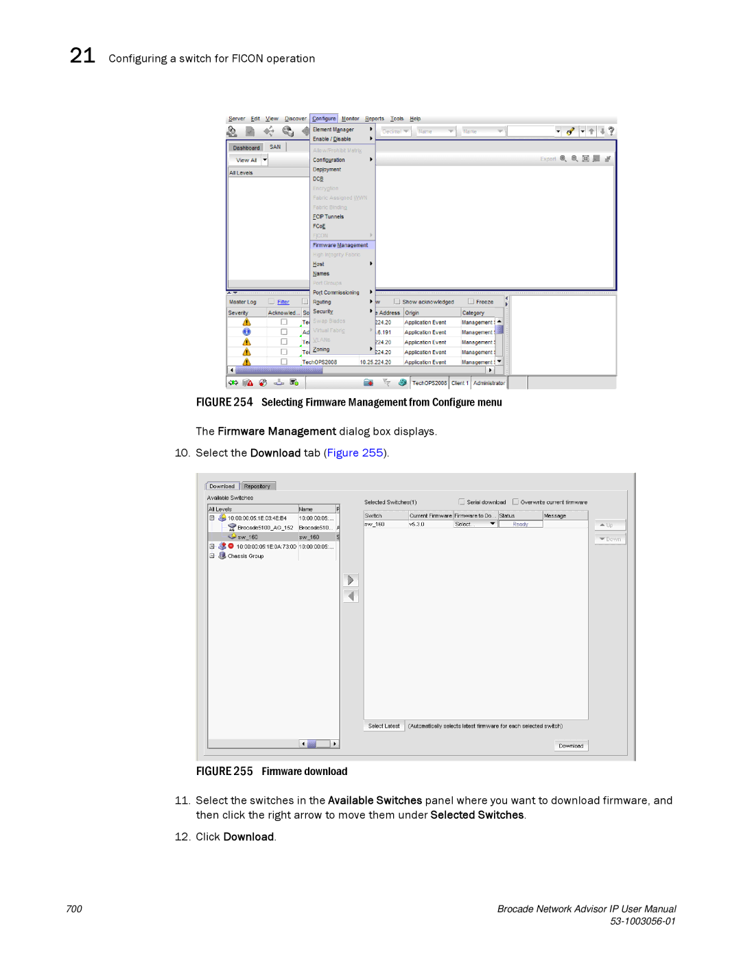 Brocade Communications Systems IP250 user manual Configuring a switch for Ficon operation, Click Download 