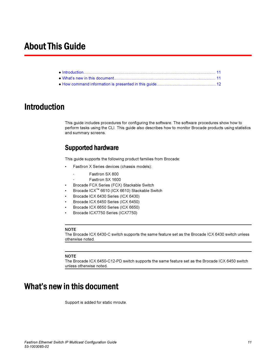 Brocade Communications Systems IPMC5000PEF manual Introduction, What’s new in this document, Supported hardware 