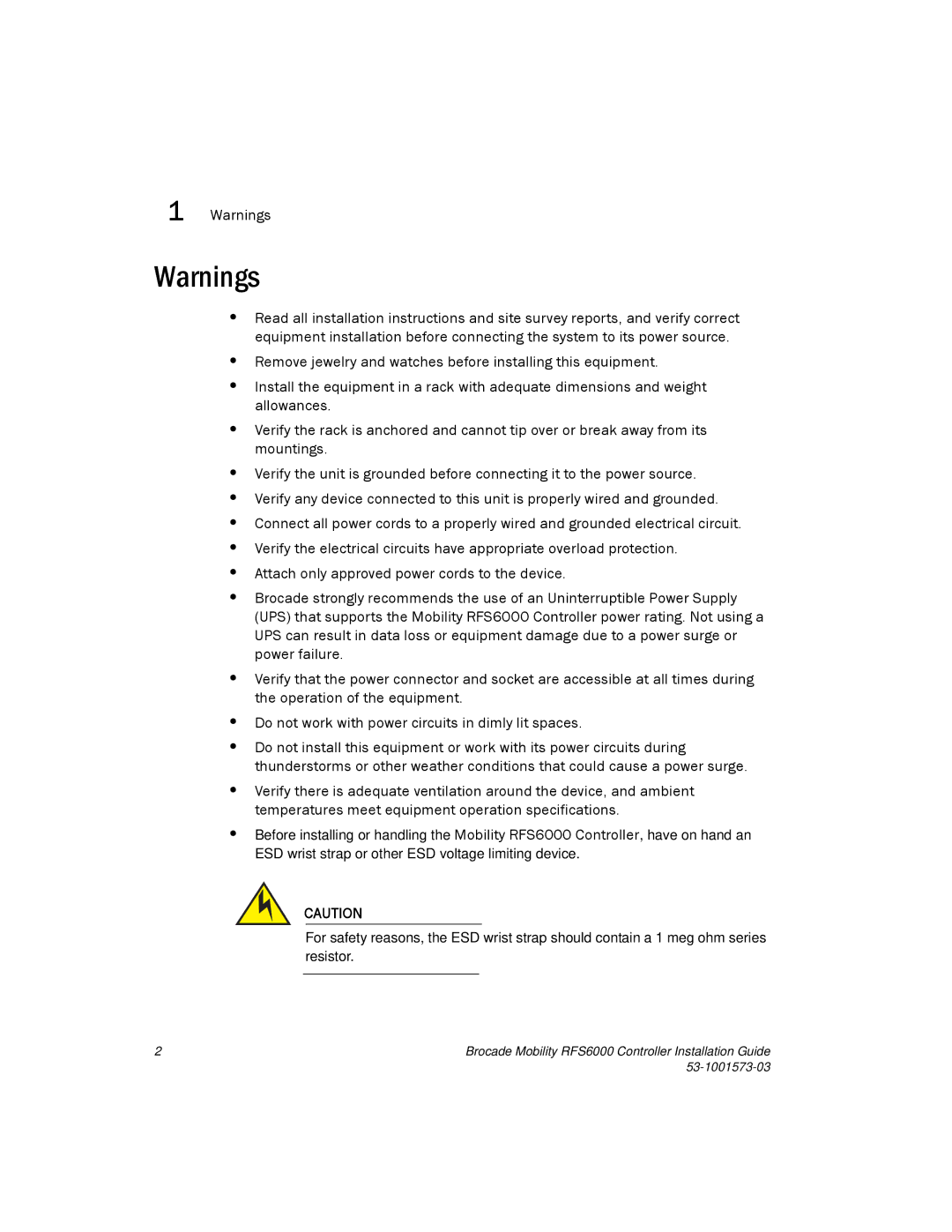 Brocade Communications Systems manual Brocade Mobility RFS6000 Controller Installation Guide 