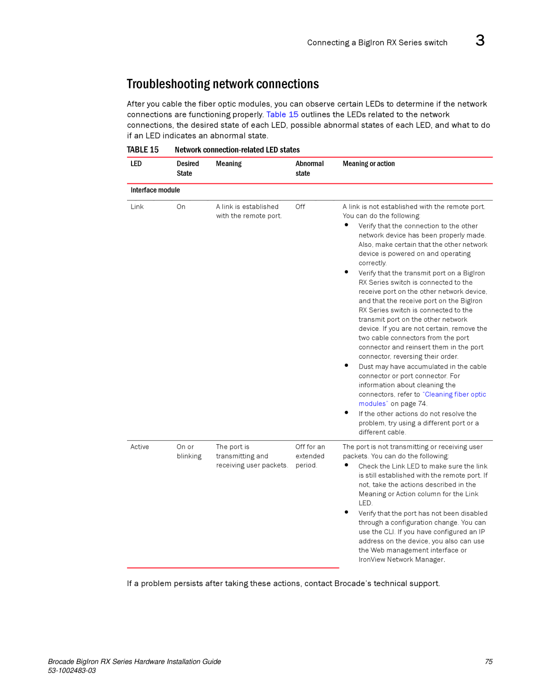 Brocade Communications Systems S3-1002483-03 Troubleshooting network connections, Connecting a BigIron RX Series switch 