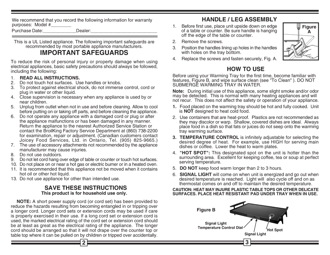 Broil King 1450 warranty Handle / LEG Assembly, HOW to USE 