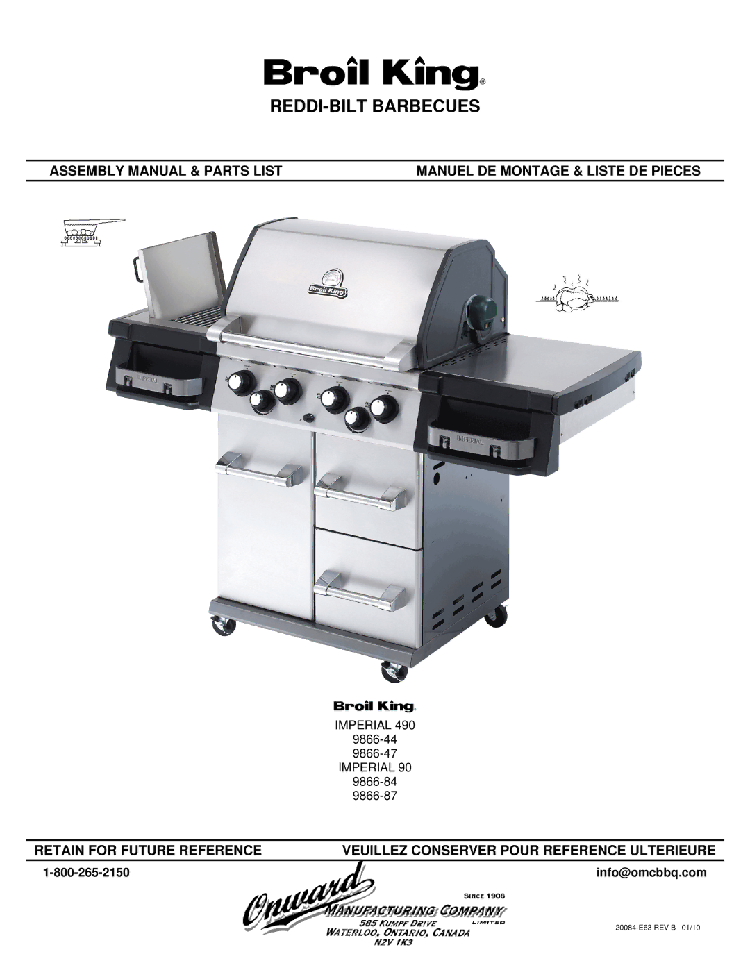 Broil King 9866-44, 9866-47, 9866-87, 9866-84 manual REDDI-BILT Barbecues 